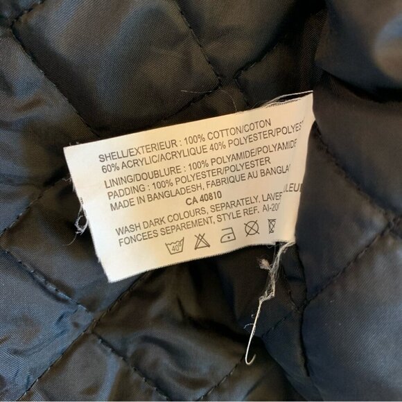 Snow Falls Jacket Womens Medium Grey Beige Corduroy Quilted Lined Sherpa Collar - Picture 10 of 11